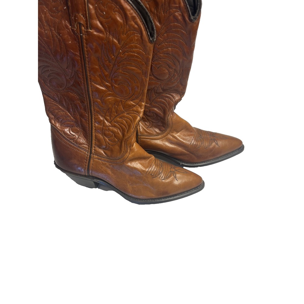 Vtg ACME USA Brown Leather Western Country Cowgirl Rodeo Boots Women 6.5 M